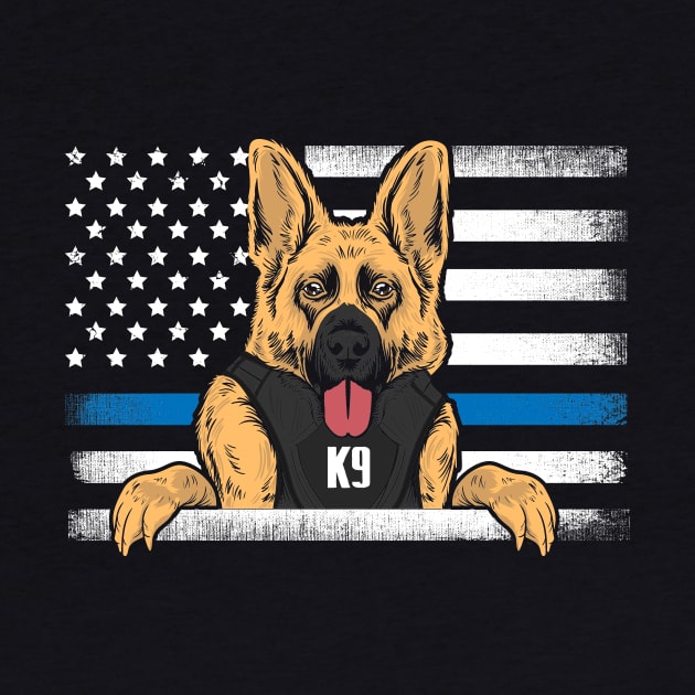 Police Service Dog K9 German Shepherd Dog Police Officer by captainmood